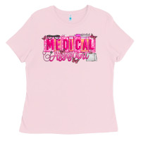 Bubblegum Pink valentine medical assistant Ladies Tee - CowhideDigitalArt