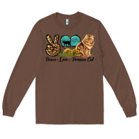 Chestnut Peace Love Persian Cat Long Sleeve Tee - LillyAllenDesigns