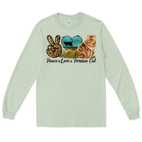 Matcha Peace Love Persian Cat Long Sleeve Tee - LillyAllenDesigns
