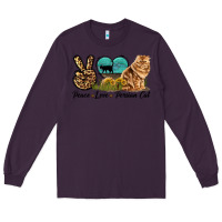 Plum Peace Love Persian Cat Long Sleeve Tee - LillyAllenDesigns