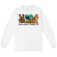 White Peace Love Persian Cat Long Sleeve Tee - LillyAllenDesigns