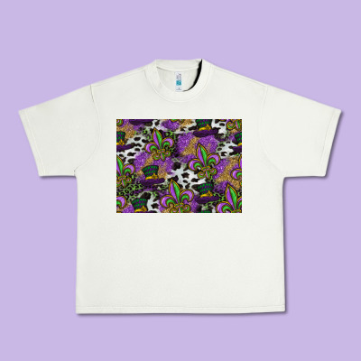 Mardi Gras Celebration Pattern Urban Heavy Tee Designed By Cowhidedigitalart