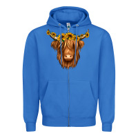 True Royal sunflower headband highland cow Zipper Hoodie - Jasminsmagicworld