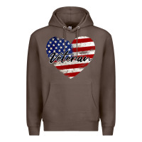 Coffee veteran heart american flag Premium Hoodie - BarkalooDesign
