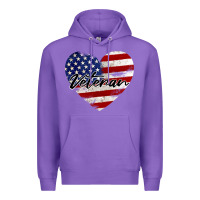 Purple veteran heart american flag Premium Hoodie - BarkalooDesign
