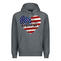 Rock veteran heart american flag Premium Hoodie - BarkalooDesign