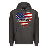 Smoke veteran heart american flag Premium Hoodie - BarkalooDesign