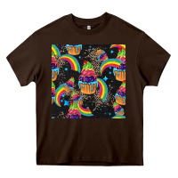 Chocolate Brown pride cupcake seamless pattern Heavy Core Tee - FaDigitalArtStudio