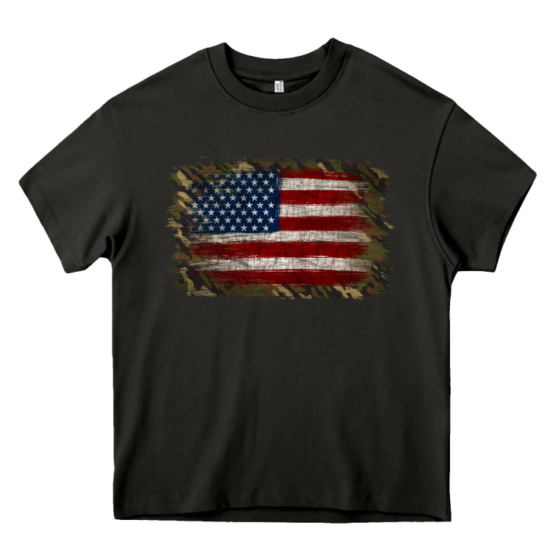 Camouflage Usa Flag Background Heavy Core Tee by Jasminsmagicworld | Teevron