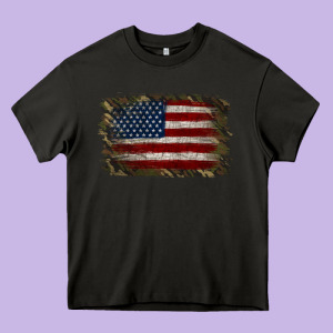 Camouflage Usa Flag Background Heavy Core Tee Designed By Jasminsmagicworld