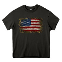 Asphalt Camouflage Usa Flag Background Heavy Core Tee - Jasminsmagicworld