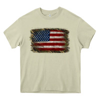 Mossy Camouflage Usa Flag Background Heavy Core Tee - Jasminsmagicworld
