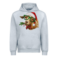 Heather Grey christmas goat Urban Hoodie - RanaPortraitStore