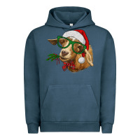 Pigment Midnight Navy christmas goat Urban Hoodie - RanaPortraitStore