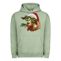 Pigment Oil Green christmas goat Urban Hoodie - RanaPortraitStore