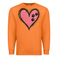 Carrot Pink Glitter Heart Premium Sweatshirt - Jasminsmagicworld