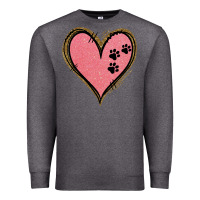 Charcoal Heather Pink Glitter Heart Premium Sweatshirt - Jasminsmagicworld