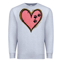 Heather Grey Pink Glitter Heart Premium Sweatshirt - Jasminsmagicworld