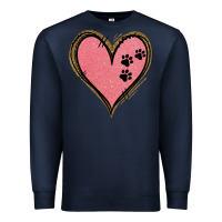 Navy Pink Glitter Heart Premium Sweatshirt - Jasminsmagicworld