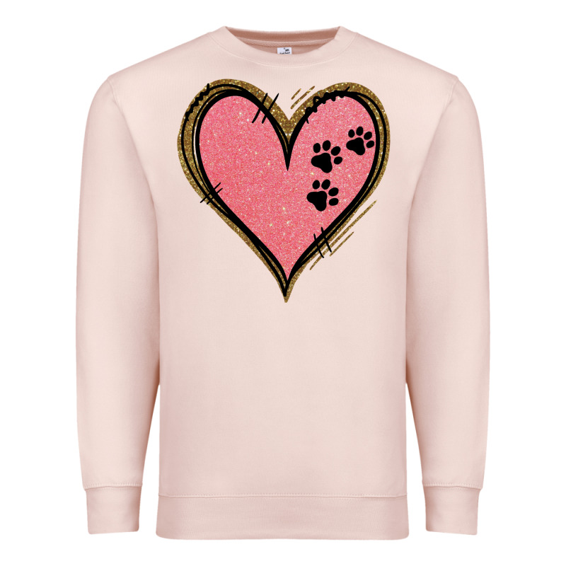 Pink Glitter Heart Premium Sweatshirt by Jasminsmagicworld | Teevron