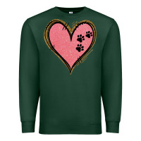 Sports Green Pink Glitter Heart Premium Sweatshirt - Jasminsmagicworld