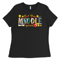 Black Next Stop Middle School Ladies Tee - CowhideDigitalArt