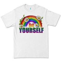 White Be Yourself Pride Lgbtq Premium Tee - BundleAndBundleShop