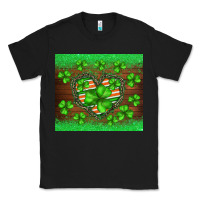 Black st.patricks heart shamrocks glitter Classic Tee - BarkalooDesign