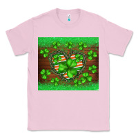 Bubblegum Pink st.patricks heart shamrocks glitter Classic Tee - BarkalooDesign