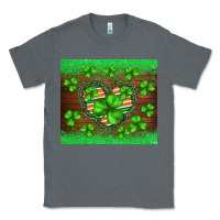 Charcoal Heather st.patricks heart shamrocks glitter Classic Tee - BarkalooDesign