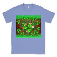Colony Blue st.patricks heart shamrocks glitter Classic Tee - BarkalooDesign