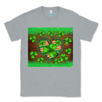 Heather Grey st.patricks heart shamrocks glitter Classic Tee - BarkalooDesign