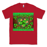 Red st.patricks heart shamrocks glitter Classic Tee - BarkalooDesign