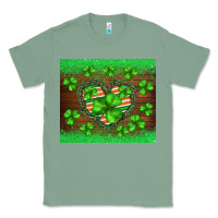 Sage st.patricks heart shamrocks glitter Classic Tee - BarkalooDesign