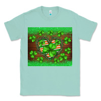 Seafoam st.patricks heart shamrocks glitter Classic Tee - BarkalooDesign