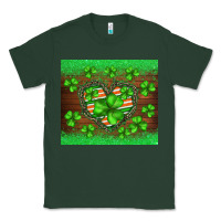 Sports Green st.patricks heart shamrocks glitter Classic Tee - BarkalooDesign