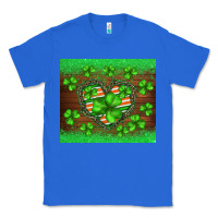 True Royal st.patricks heart shamrocks glitter Classic Tee - BarkalooDesign