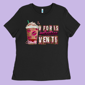 V For Is Valentine Venti Ladies Tee Designed By Cowhidedigitalart