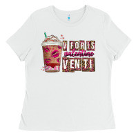 White V For is Valentine Venti Ladies Tee - CowhideDigitalArt