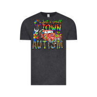 Vintage Black Just a Girl Small Town Autism Vintage Tee - CowhideDigitalArt