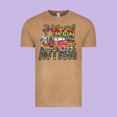 Just A Girl Small Town Autism Vintage Tee Designed By Cowhidedigitalart