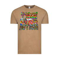 Vintage Coffee Just a Girl Small Town Autism Vintage Tee - CowhideDigitalArt