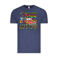 Vintage Denim Just a Girl Small Town Autism Vintage Tee - CowhideDigitalArt