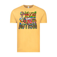 Vintage Mustard Just a Girl Small Town Autism Vintage Tee - CowhideDigitalArt