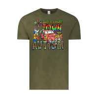 Vintage Olive Just a Girl Small Town Autism Vintage Tee - CowhideDigitalArt