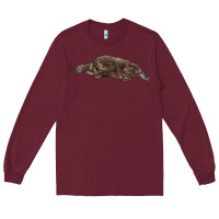 Burgundy Platypus Long Sleeve Tee - LillyAllenDesigns