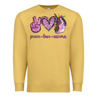 Antique Gold Peace Love Unicorn Premium Sweatshirt - Jasminsmagicworld