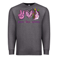 Charcoal Heather Peace Love Unicorn Premium Sweatshirt - Jasminsmagicworld