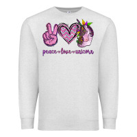 Oatmeal Heather Peace Love Unicorn Premium Sweatshirt - Jasminsmagicworld
