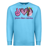 Ocean Blue Peace Love Unicorn Premium Sweatshirt - Jasminsmagicworld